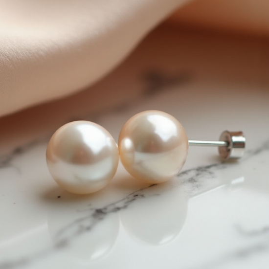 Pearl Accent Pearl Stud Earrings with Freshwater Pearl