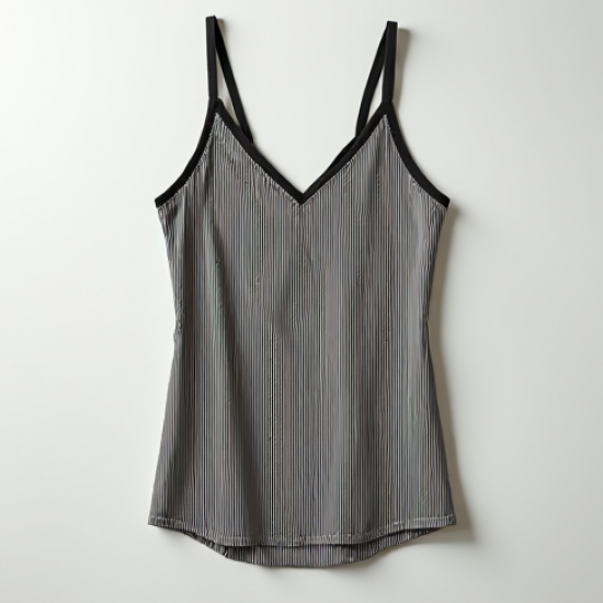 Striped Cami Top with V-Neck