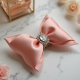 Satin Hair Bow Clip with Bow Accent