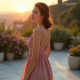 Chiffon Slip Dress with Bow Accent