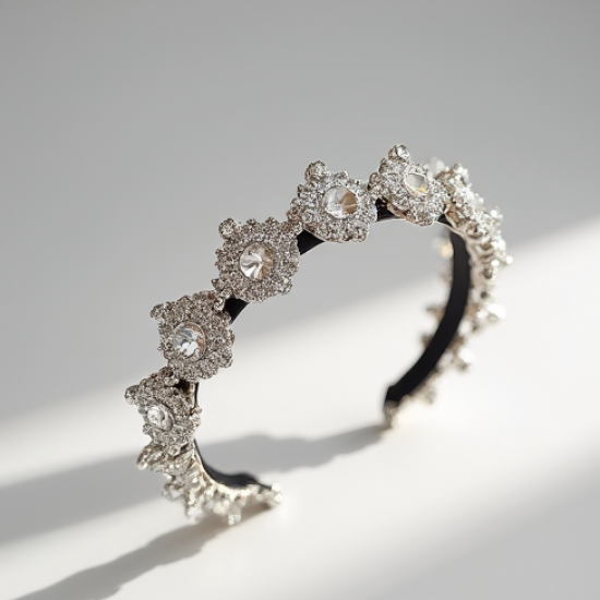 Rhinestone Crystal Hairband with Cubic Zirconia