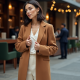 Tailored Cardigan Coat with Gold Buttons