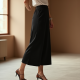 Cropped Midi Skirt with Side Slit