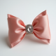 Satin Hair Bow Clip with Bow Accent