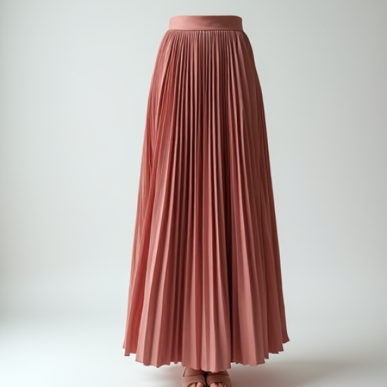 Pleated Pleated Skirt in Pleated Satin