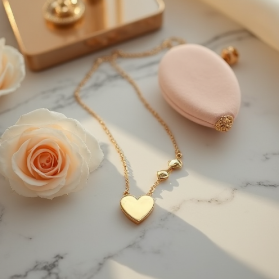 Layered Layered Necklace with Heart Motif
