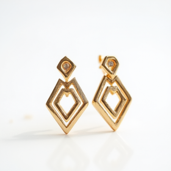Geometric Drop Earrings in Geometric Shape