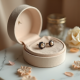 Vintage-Inspired Pearl Stud Earrings in Antique Finish
