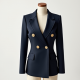 Double-Breasted Blazer with Gold Buttons
