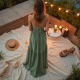Tiered High-Low Dress with Slit Detail