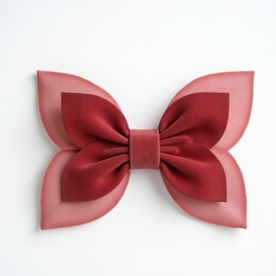 Floral Hair Bow Clip with Bow Accent