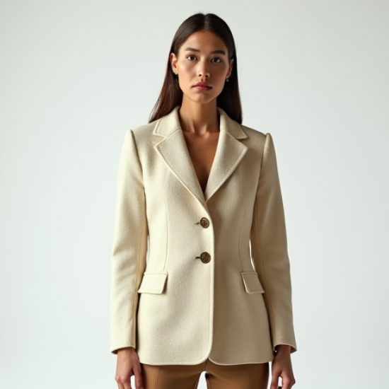 Casual Bouclé Jacket with Notch Lapel