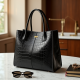 Faux Leather Tote Bag in Crocodile Pattern