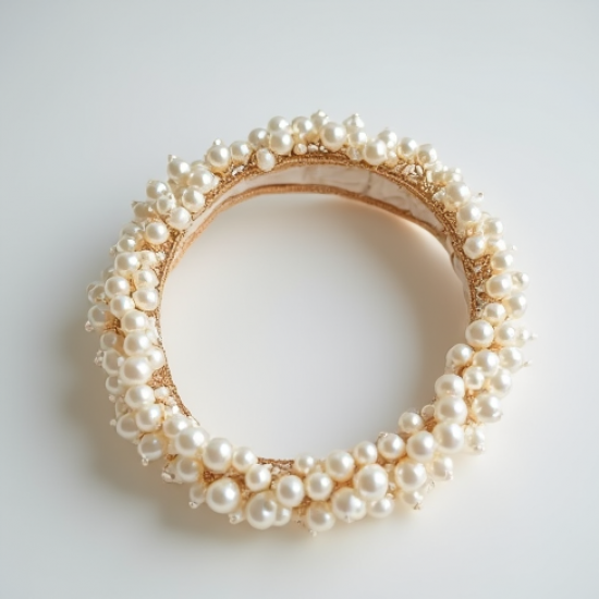Pearl-Decorated Headband with Pearl Strap