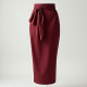 Pencil Midi Skirt in Pleated Satin