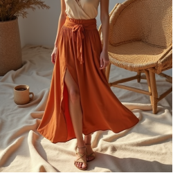 Wrap Maxi Skirt with Side Slit