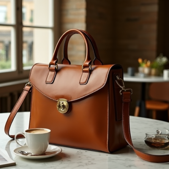 Vintage Shoulder Bag with Twist Lock