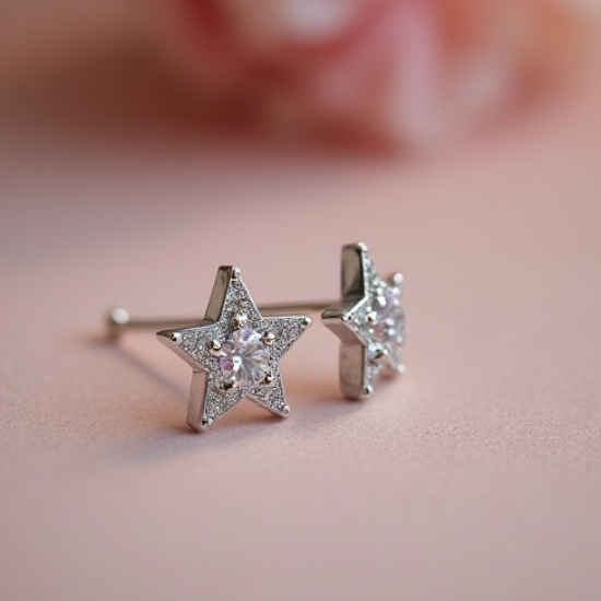 Delicate Drop Earrings with Star Pendant