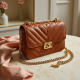Quilted Crossbody Purse with Gold Chain