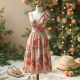 Floral One-Shoulder Dress with V-Neckline