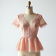 Lace Peplum Top with V-Neck