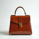 Vintage Top-Handle Bag in Crocodile Pattern