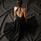 Vintage Evening Gown with Backless Design