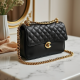 Quilted Chain Shoulder Bag with Gold Chain